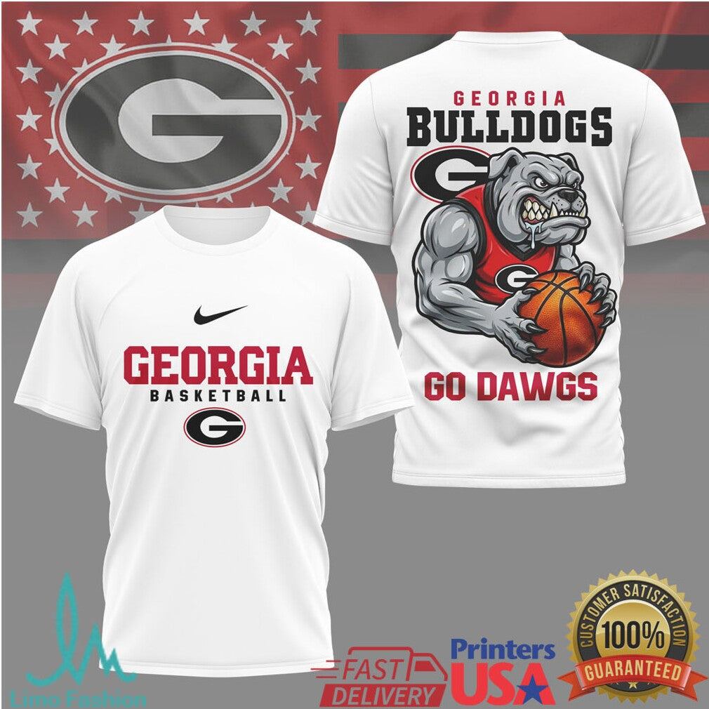 Georgia Bulldogs Basketball Shirt Go Dawgs Mascot Graphic Tee - Limotees LLC