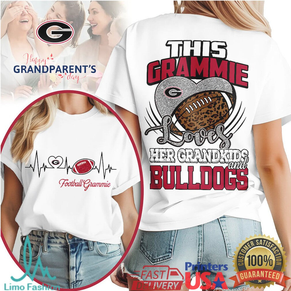 Georgia Bulldogs Football Grammie T Shirt This Grammie Loves Her Grandkids and Bulldogs Fan Apparel