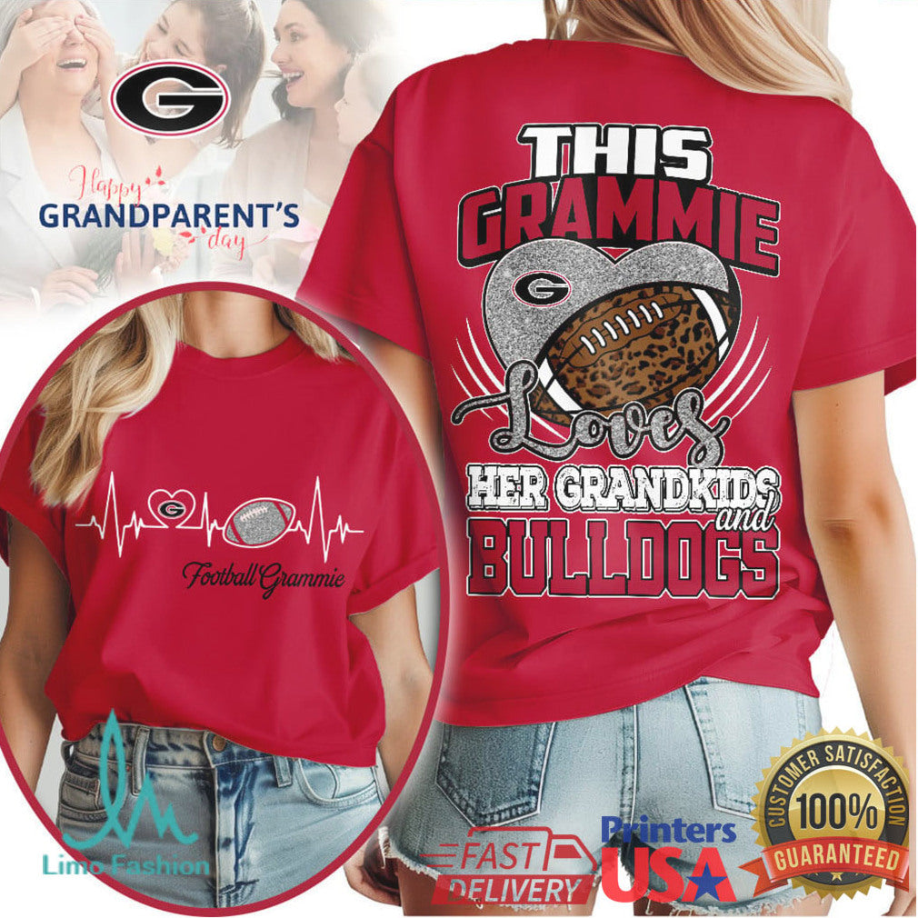 Georgia Bulldogs Football Grammie T Shirt This Grammie Loves Her Grandkids and Bulldogs Fan Apparel