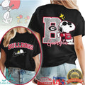 Georgia Bulldogs Snoopy Joe Cool Glitter Letter Graphic T Shirt - Limotees LLC