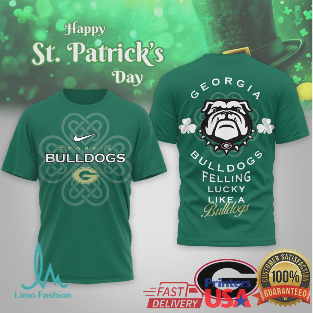 Georgia Bulldogs St. Patrick's Day Feeling Lucky Like a Bulldog T Shirt - Limotees LLC