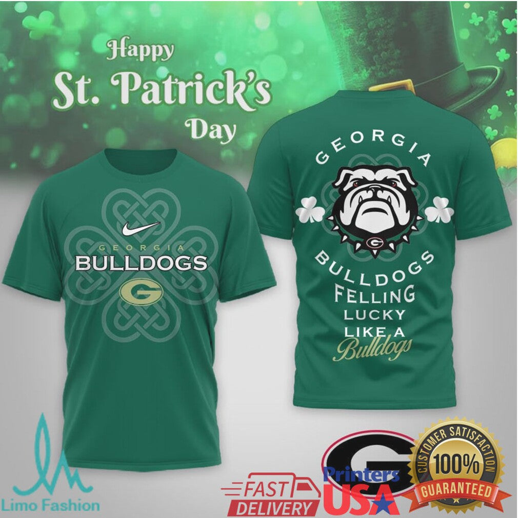 Georgia Bulldogs St. Patrick's Day Feeling Lucky Like a Bulldog T Shirt - Limotees LLC