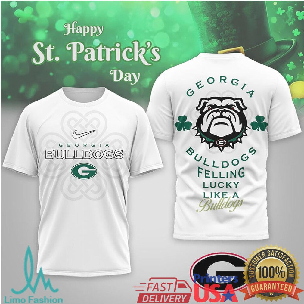 Georgia Bulldogs St. Patrick's Day Feeling Lucky Like a Bulldog T Shirt - Limotees LLC