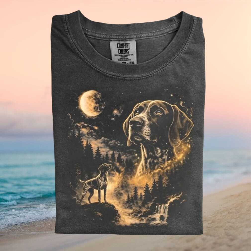 German Shorthaired Pointer Dog Celestial Moonlit Forest T Shirt - Limotees LLC