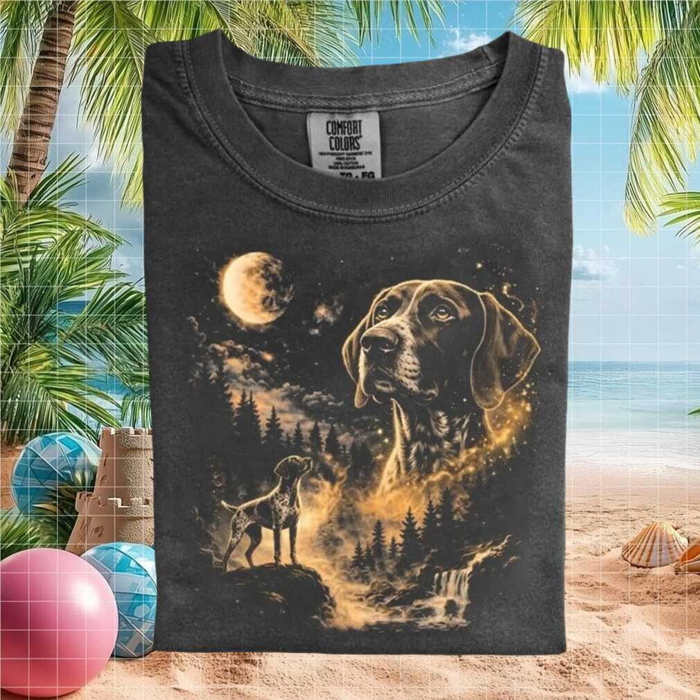 German Shorthaired Pointer Dog Celestial Moonlit Forest T Shirt - Limotees LLC