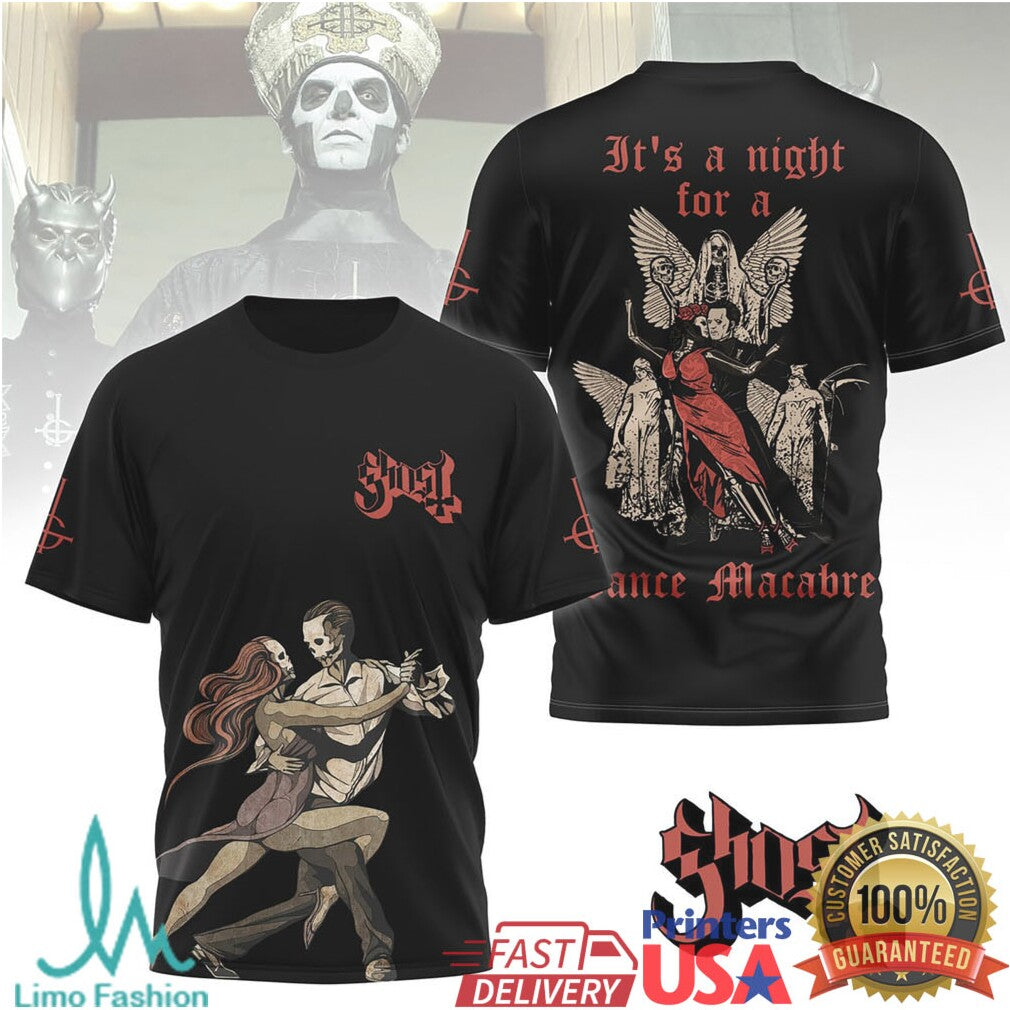 Ghost Band Dance Macabre T Shirt Skeleton Ballroom Graphic T Shirt - Limotees LLC