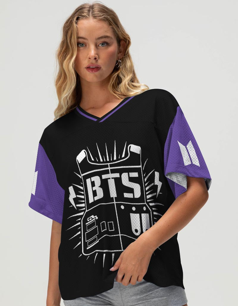 BTS Purple Mixde Mesh Jersey Football