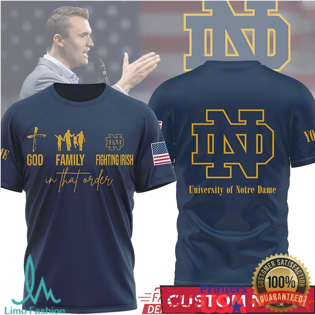 God Family Fighting Irish Notre Dame Custom Personalized Navy Tee - Limotees LLC