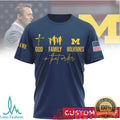 God Family Michigan Wolverines Custom Name Navy Blue Fan T Shirt - Limotees LLC
