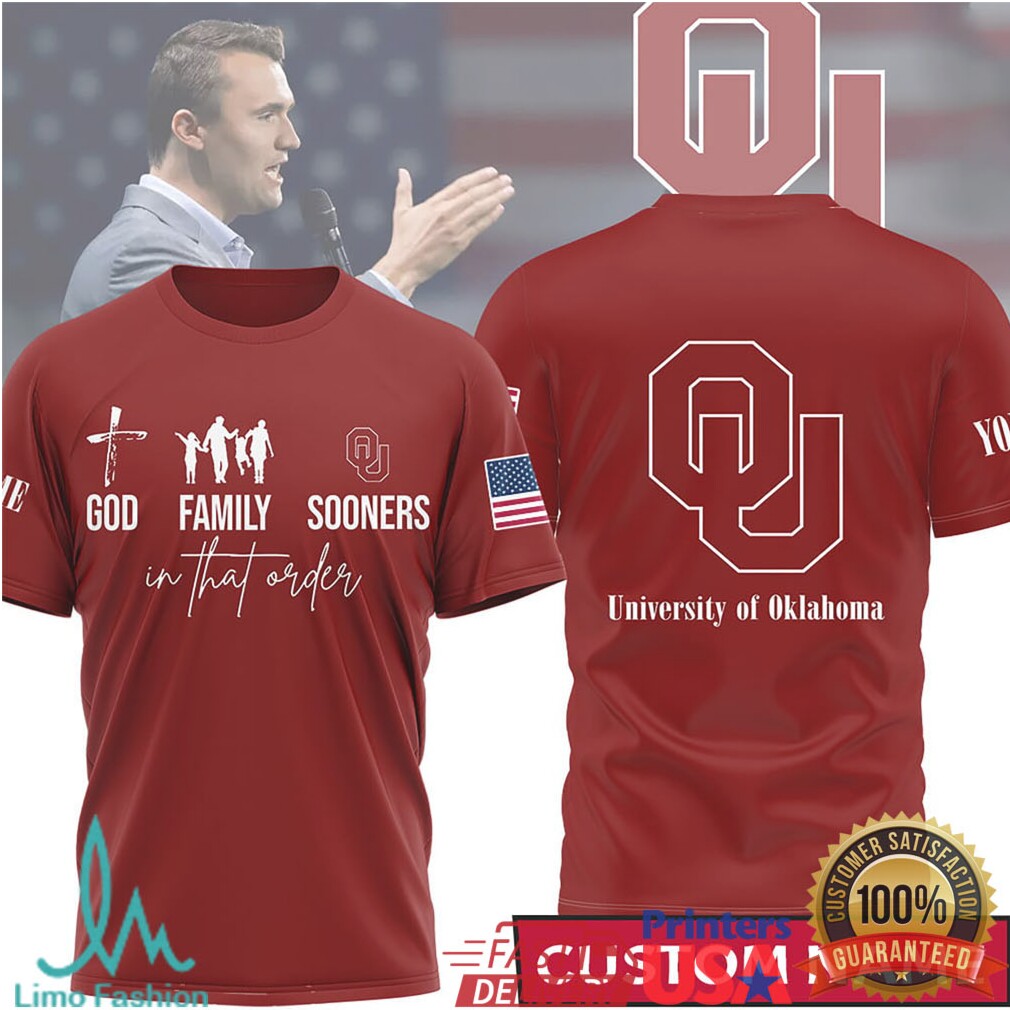 God Family Oklahoma Sooners Custom Name University OU Red Tee - Limotees LLC