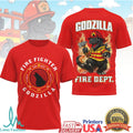 Godzilla Firefighter Fire Dept. Kaiju Hero Graphic T Shirt - Limotees LLC