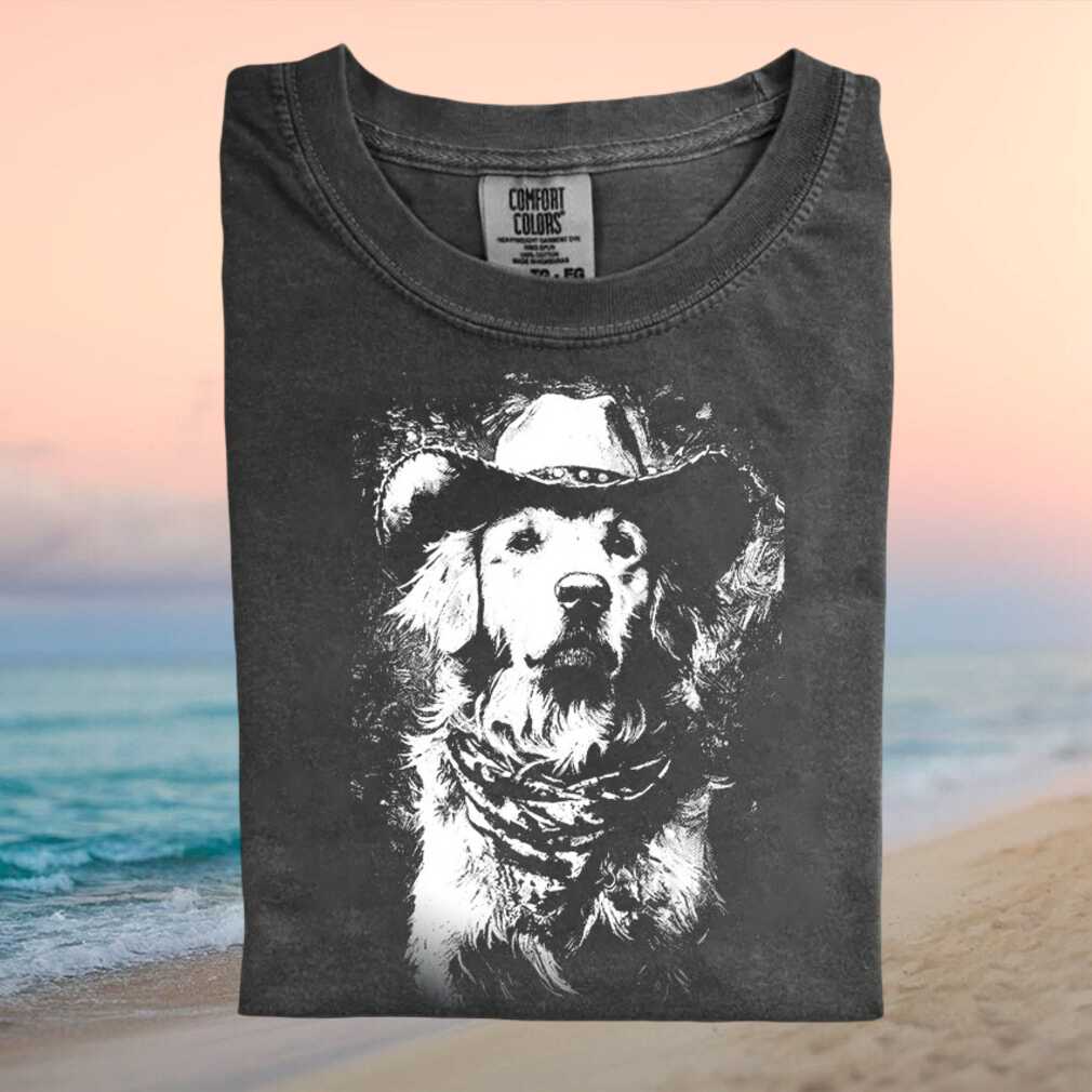 Golden Retriever Cowboy Western Bandana Graphic T Shirt - Limotees LLC