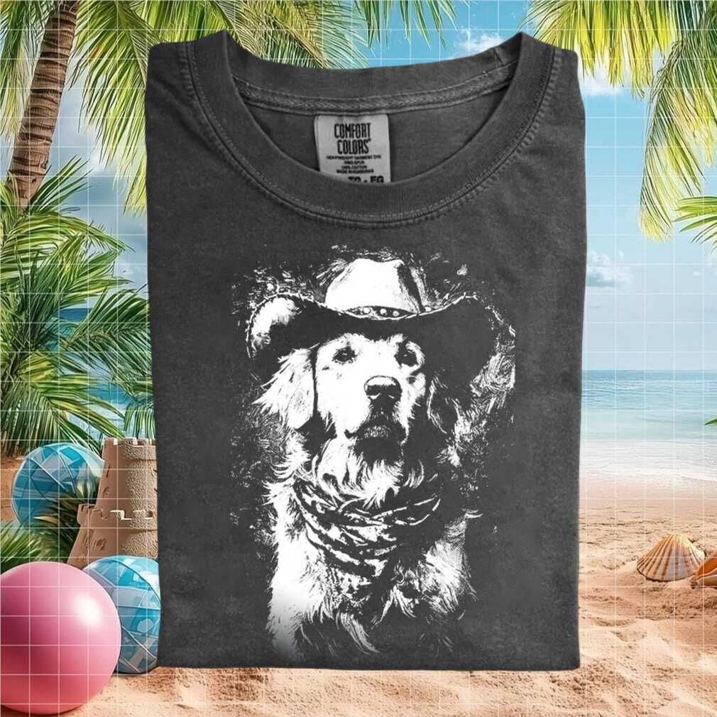 Golden Retriever Cowboy Western Bandana Graphic T Shirt - Limotees LLC