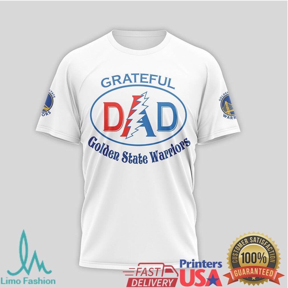 Golden State Warriors Grateful Dead Dad T Shirt GSW Forever Grateful NBA T Shirt - Limotees LLC