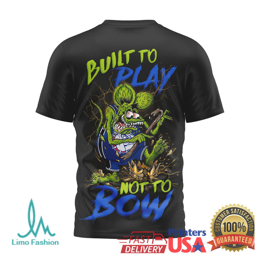 Gonzaga Bulldogs Rat Fink Style Apparel T Shirt Built to Play Not to Bow