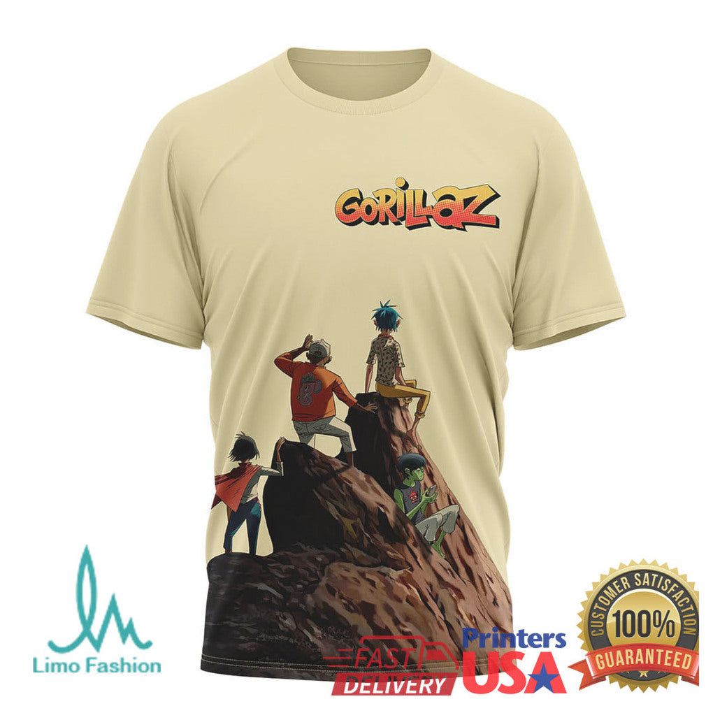 Gorillaz The Mountain Tour 2026 US & Canada Dates Tan T Shirt - Limotees LLC