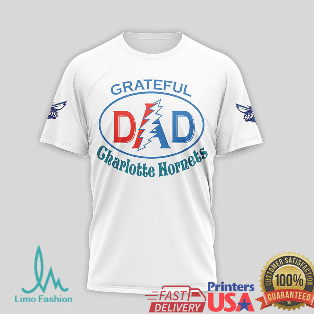 Grateful Charlotte Hornets Dad T Shirt Steal Your Face Basketball Father's Day T Shirt - Limotees LLC