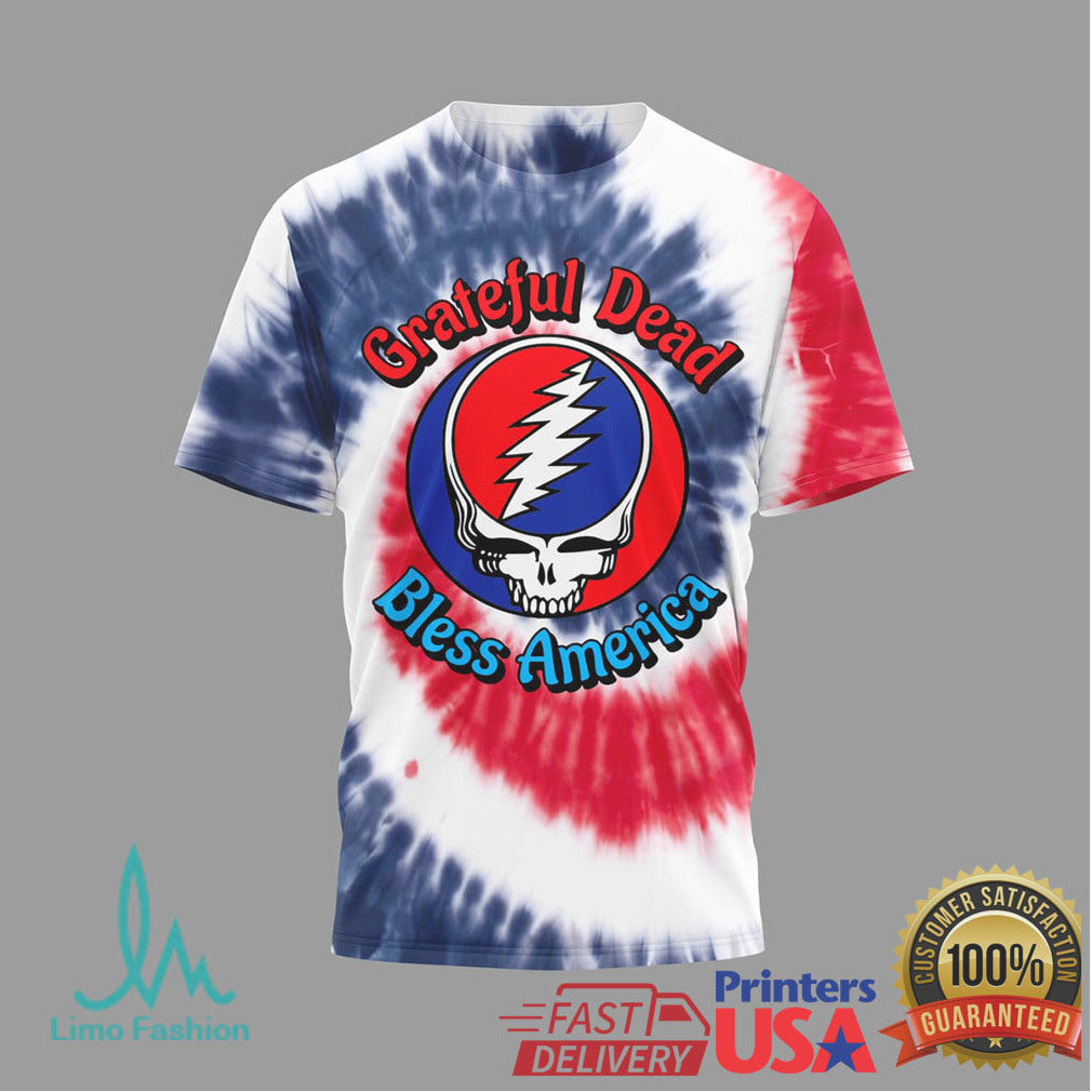 Grateful Dead 250 Years of Freedom USA Flag Tie Dye T Shirt - Limotees LLC