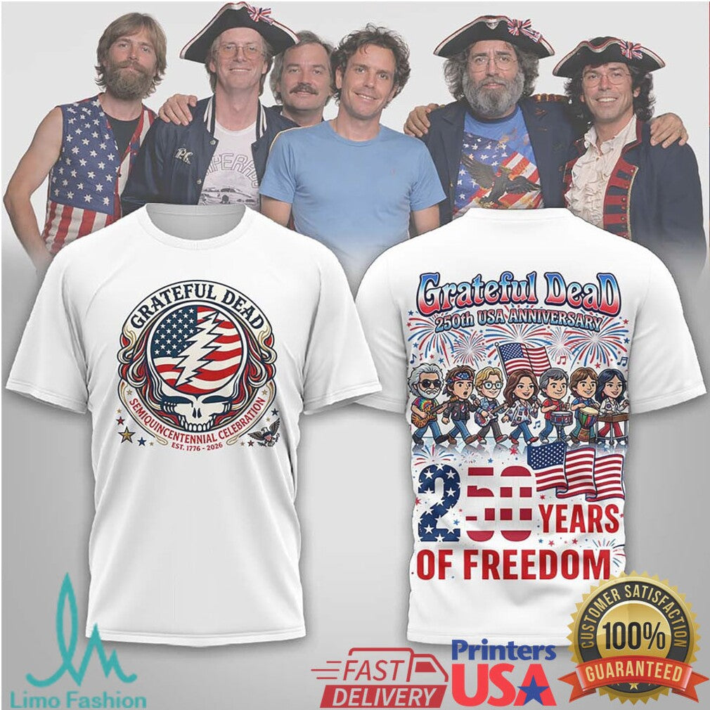 Grateful Dead 250th USA Anniversary 250 Years of Freedom T Shirt - Limotees LLC