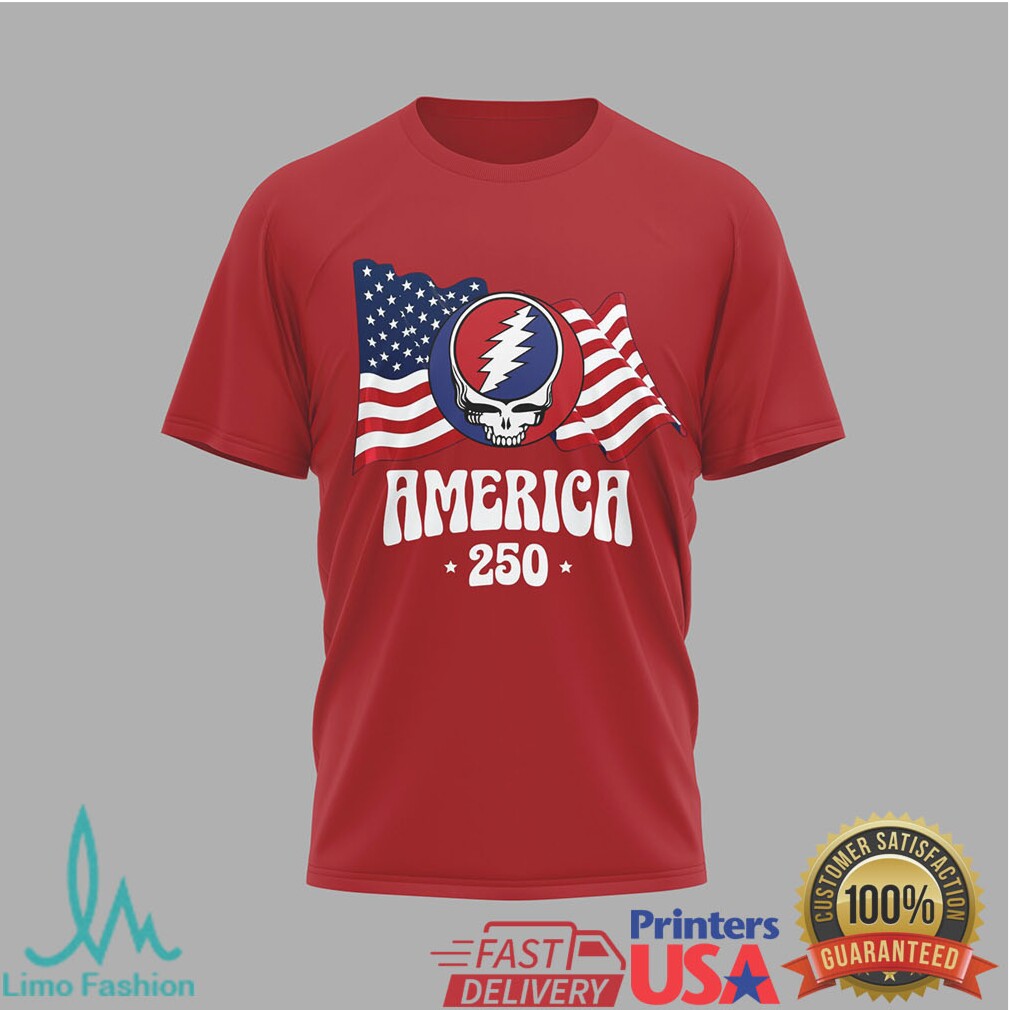Grateful Dead America 250 Years of Freedom Patriotic Red T Shirt - Limotees LLC
