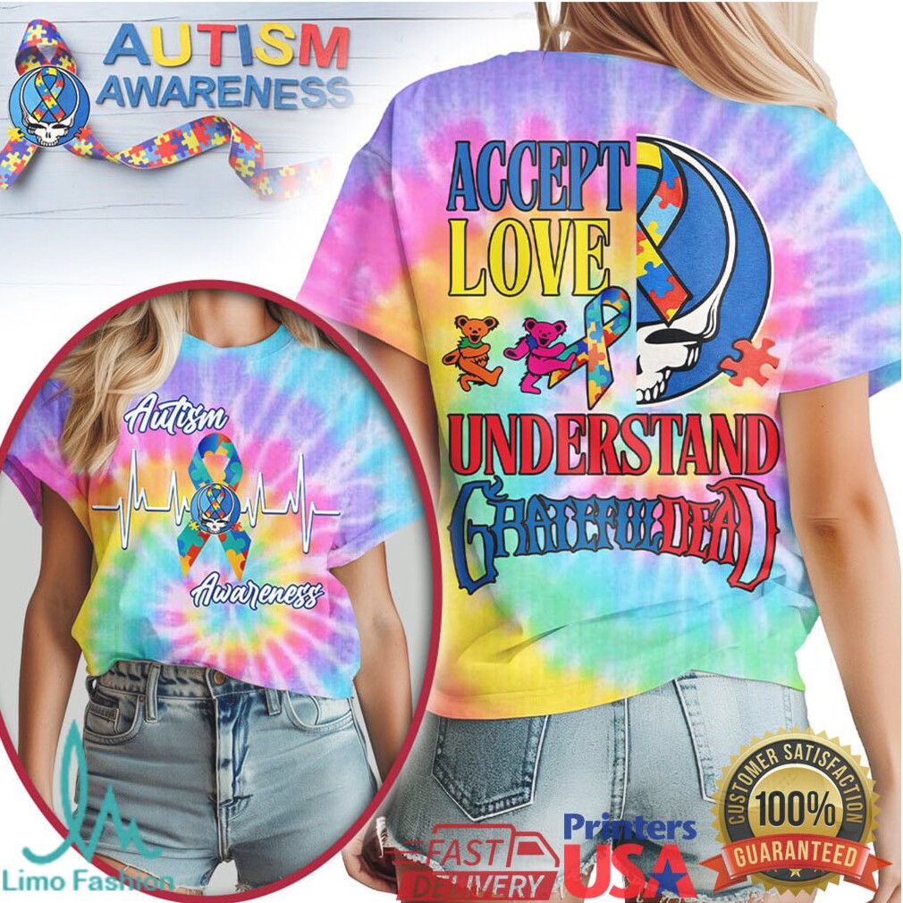 Grateful Dead Autism Awareness Accept Love Understand Tie Dye Shirt - Limotees LLC