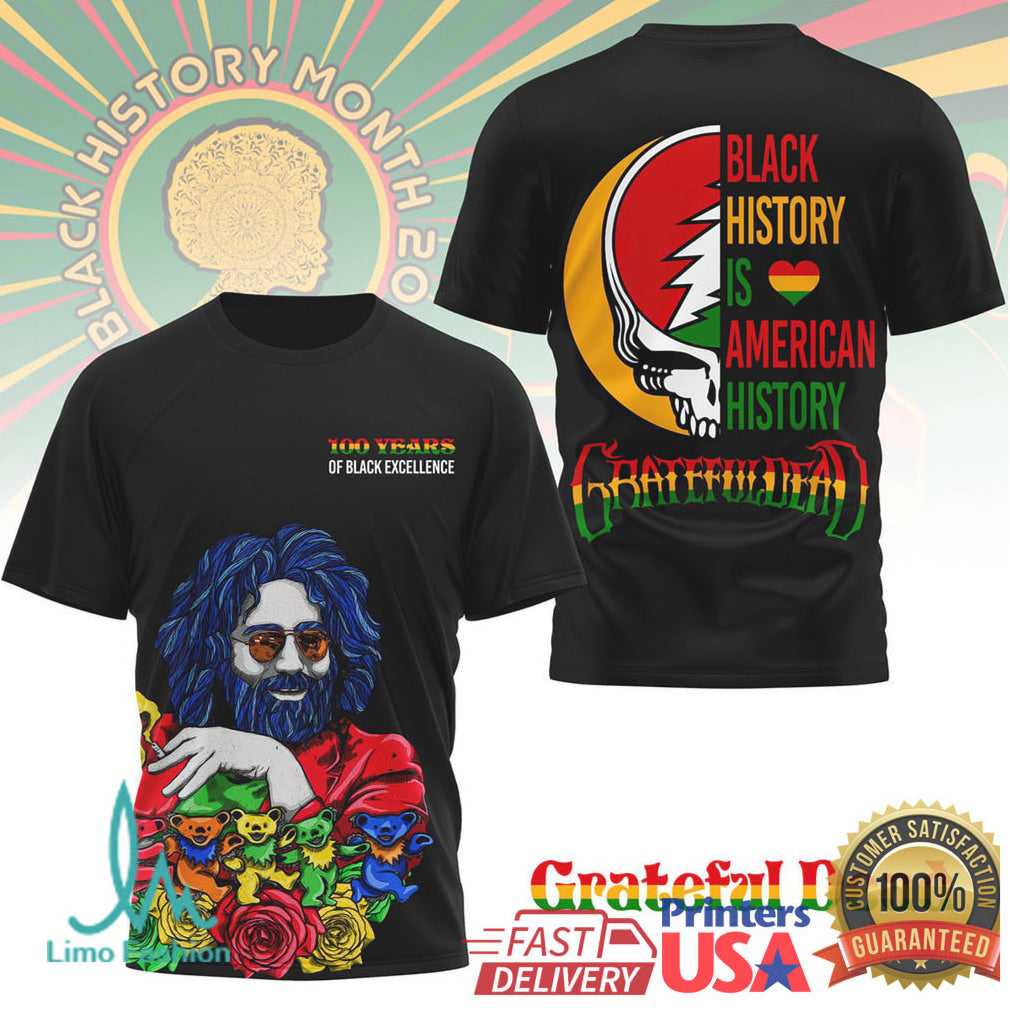 Grateful Dead Black History Month Jerry Garcia Excellence Tee - Limotees LLC
