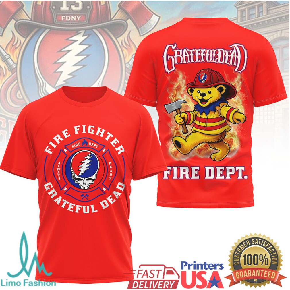 Grateful Dead Firefighter Dancing Bear Fire Dept. Graphic T Shirt - Limotees LLC