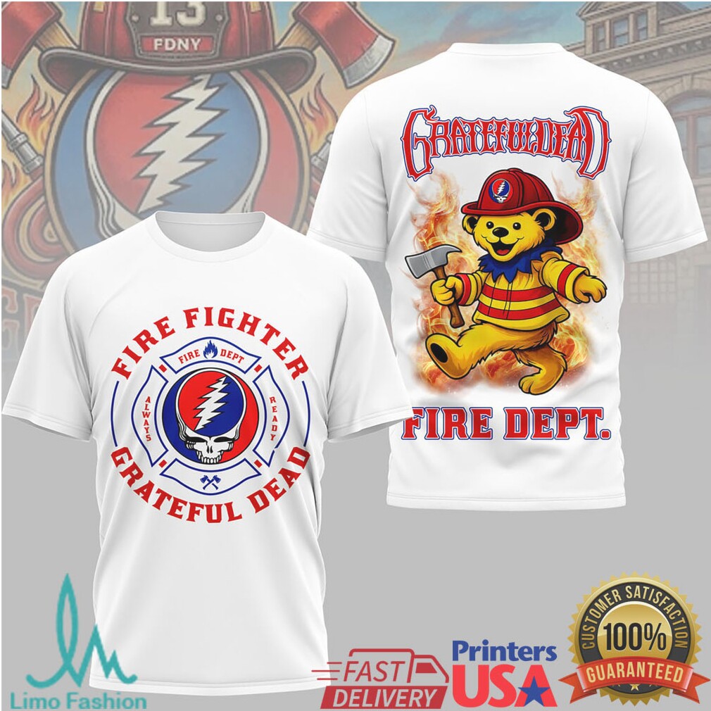 Grateful Dead Firefighter Dancing Bear Fire Dept. Graphic T Shirt - Limotees LLC