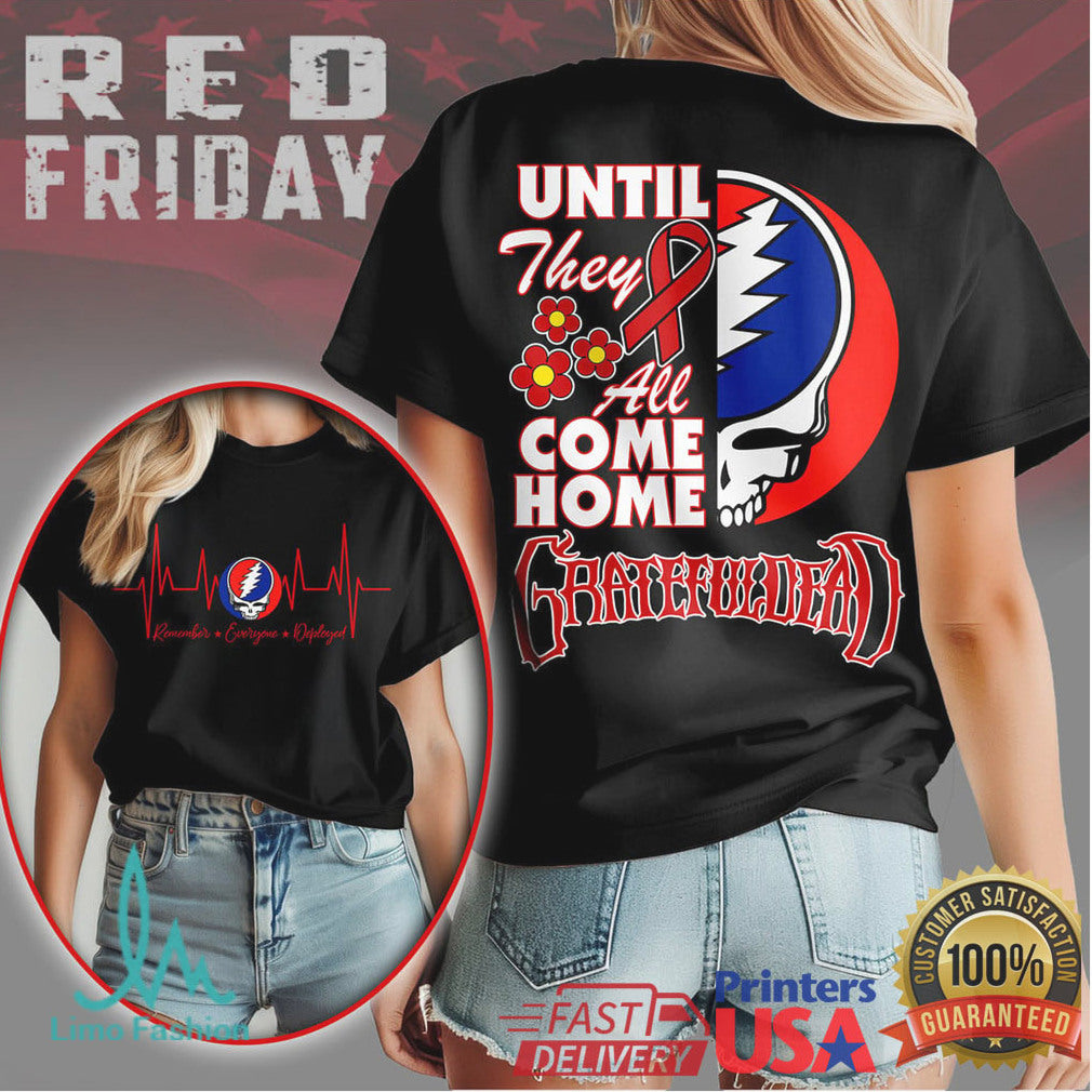 Grateful Dead Steal Your Face R.E.D. Friday Shirt Military Support Band Tee - Limotees LLC