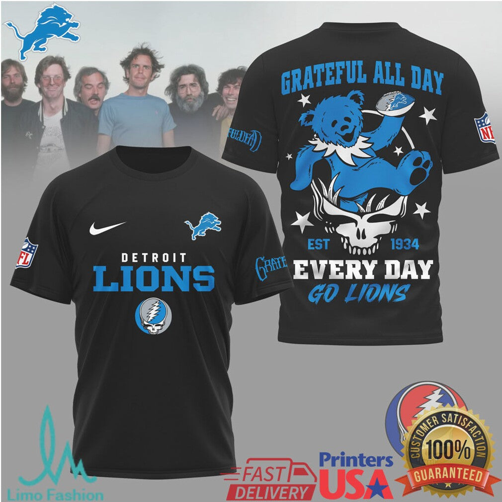 Grateful Dead X Detroit Lions Nfl Football Fan T Shirt - Limotees LLC