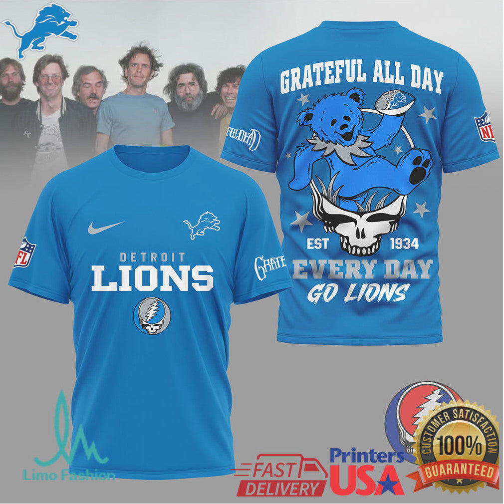 Grateful Dead X Detroit Lions Nfl Football Fan T Shirt - Limotees LLC