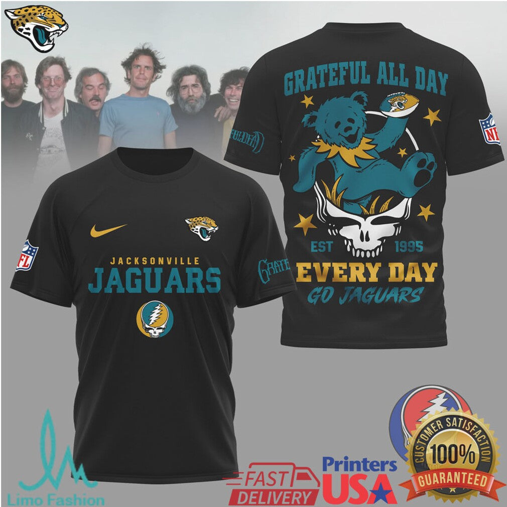 Grateful Dead X Jacksonville Jaguars Nfl Dancing Bear Tee - Limotees LLC