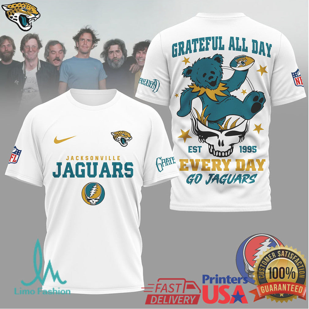 Grateful Dead X Jacksonville Jaguars Nfl Dancing Bear Tee - Limotees LLC