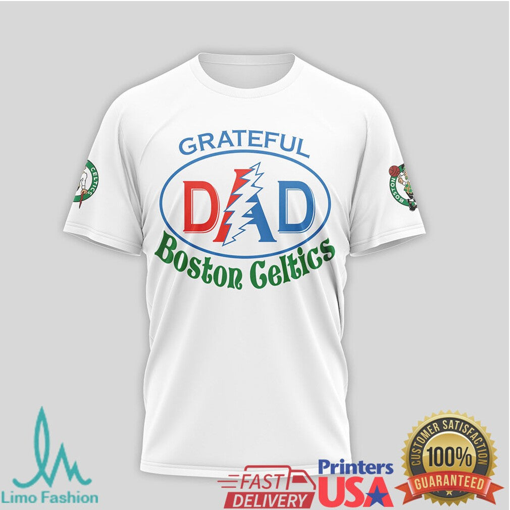 Grateful Dead x Boston Celtics Dad Forever Grateful Basketball T Shirt - Limotees LLC