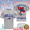 Grateful Dead x Buffalo Bills NFL Dancing Bear “Go Bills” Graphic T Shirt - Limotees LLC