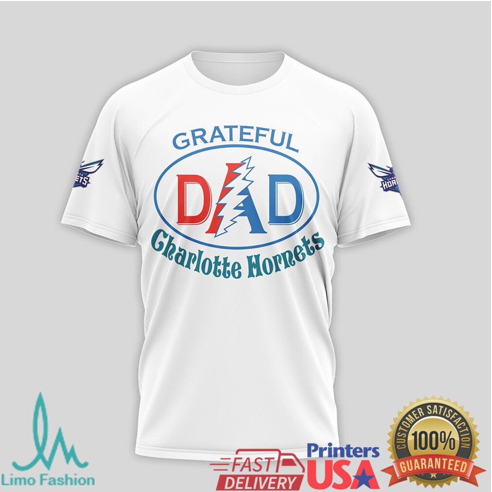 Grateful Dead x Charlotte Hornets Dad T Shirt Forever Grateful NBA Fan Gift - Limotees LLC