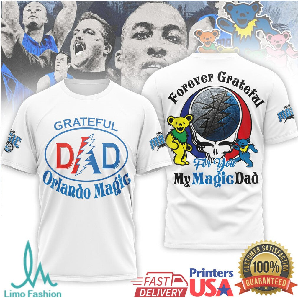 Grateful Dead x Orlando Magic Dad Forever Grateful Basketball T Shirt - Limotees LLC