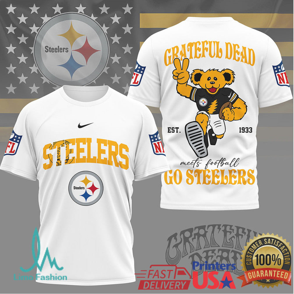 Grateful Dead x Pittsburgh ST Shirtlers NFL Dancing Bear ST Shirtly Graphic T Shirt - Limotees LLC