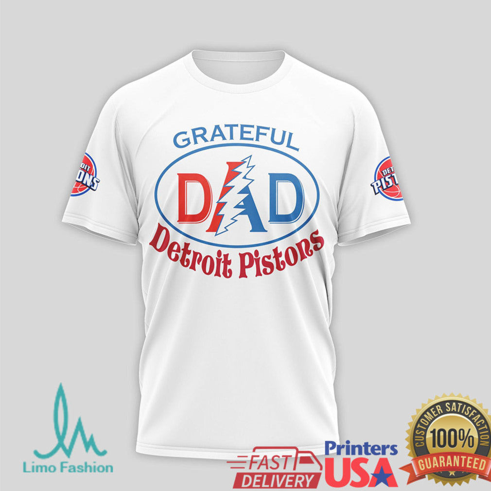 Grateful Detroit Pistons Dad T Shirt NBA Steal Your Face Design Father's Day Gift - Limotees LLC