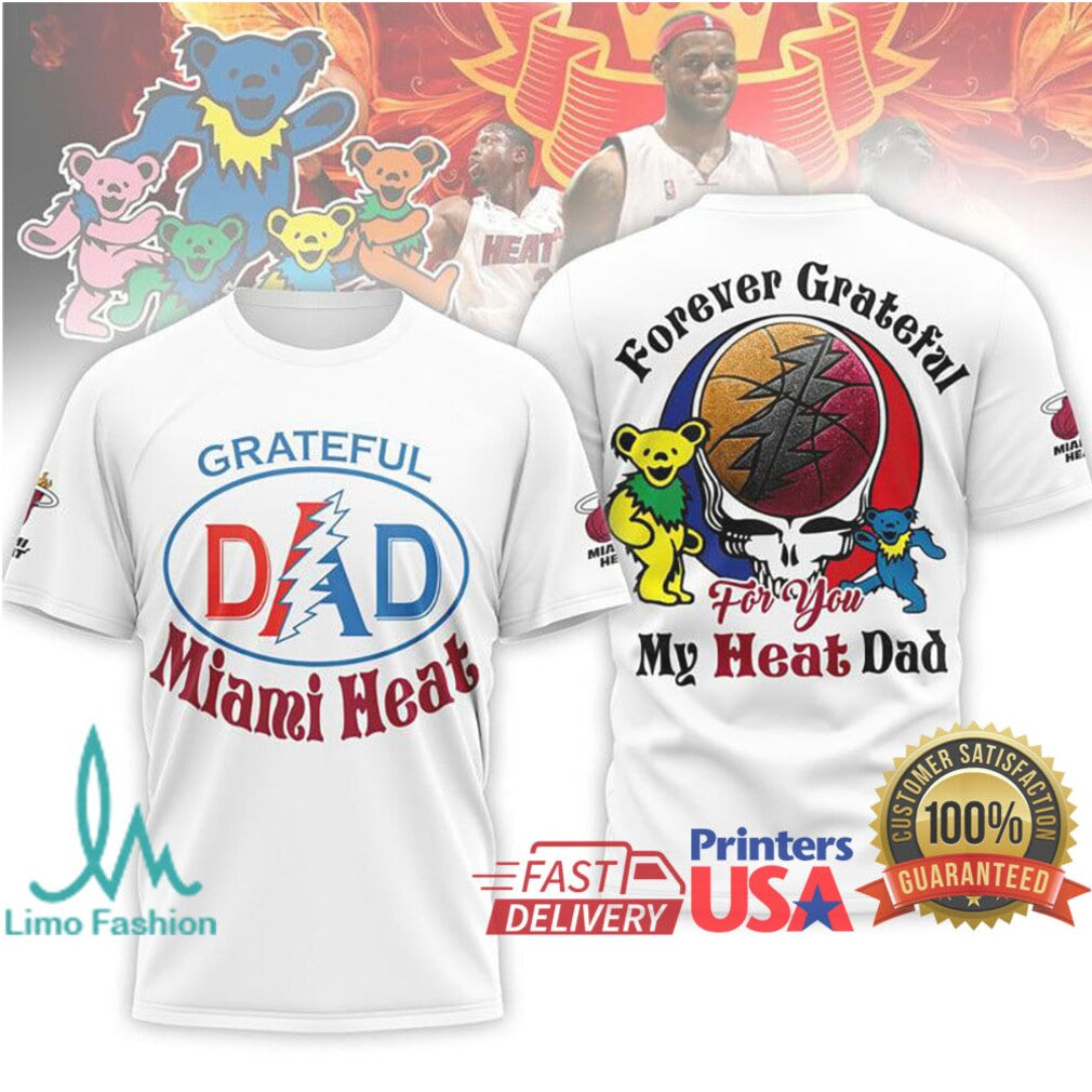 Grateful Miami Heat Dad T Shirt Steal Your Face Basketball T Shirt for Heat Fans