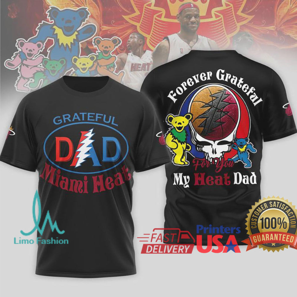 Grateful Miami Heat Dad T Shirt Steal Your Face Basketball T Shirt for Heat Fans