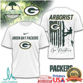 Green Bay Packers Arborist Tree Service American Flag T Shirt - Limotees LLC