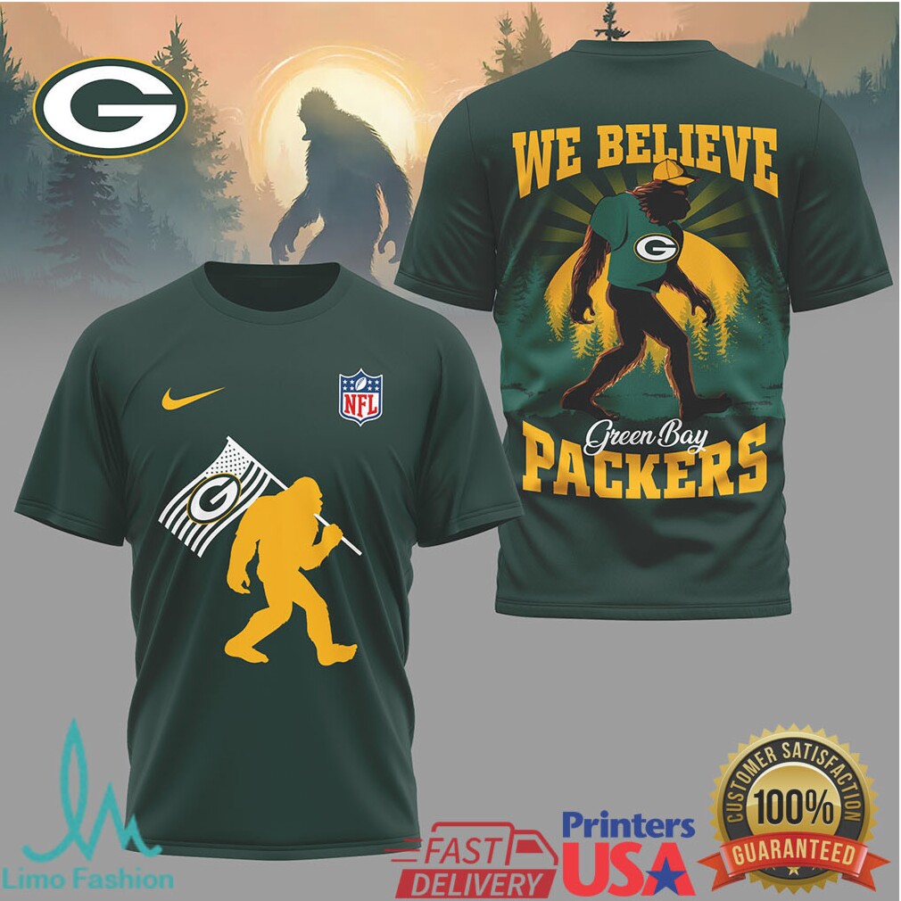 Green Bay Packers Bigfoot “We Believe” NFL Fan Apparel T Shirt - Limotees LLC
