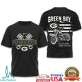 Green Bay Packers Biker T Shirt Live to Ride Motorcycle Design - Limotees LLC
