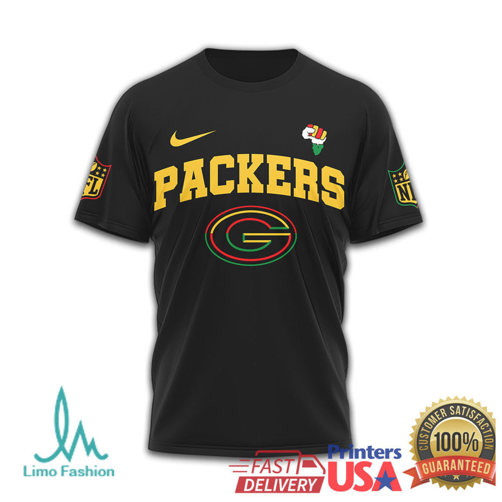 Green Bay Packers Black History Month T Shirt 1926 to 2026 Centennial Tribute - Limotees LLC