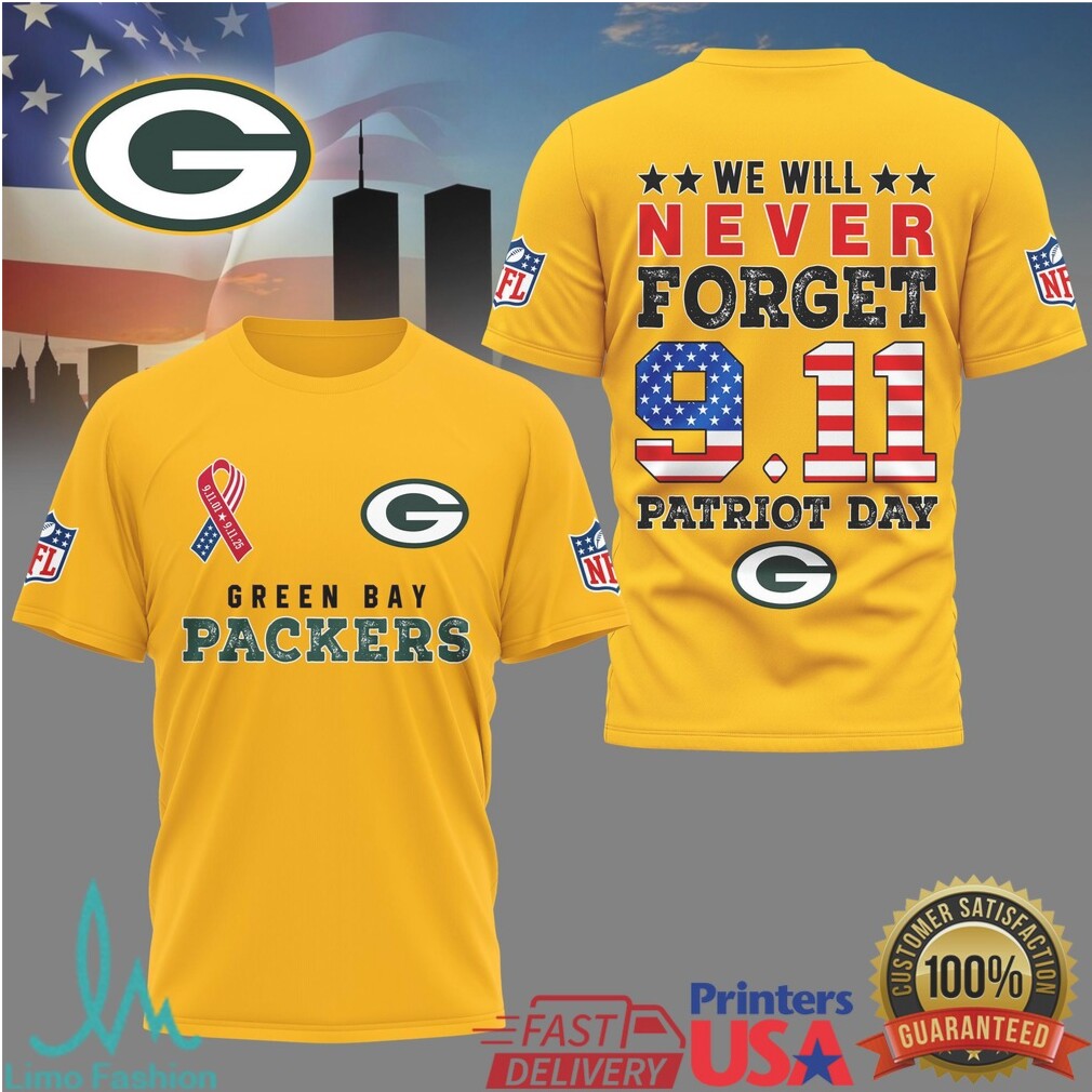 Green Bay Packers & Detroit Lions Patriot Day 9.11 Never Forget Memorial T Shirt