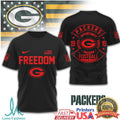 Green Bay Packers Freedom Football Red Logo Graphic T Shirt - Limotees LLC