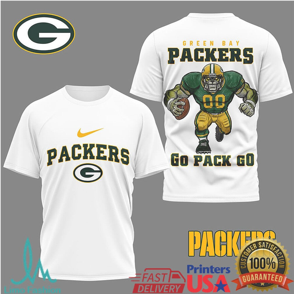 Green Bay Packers Go Pack Go Beast Mascot T Shirt - Limotees LLC