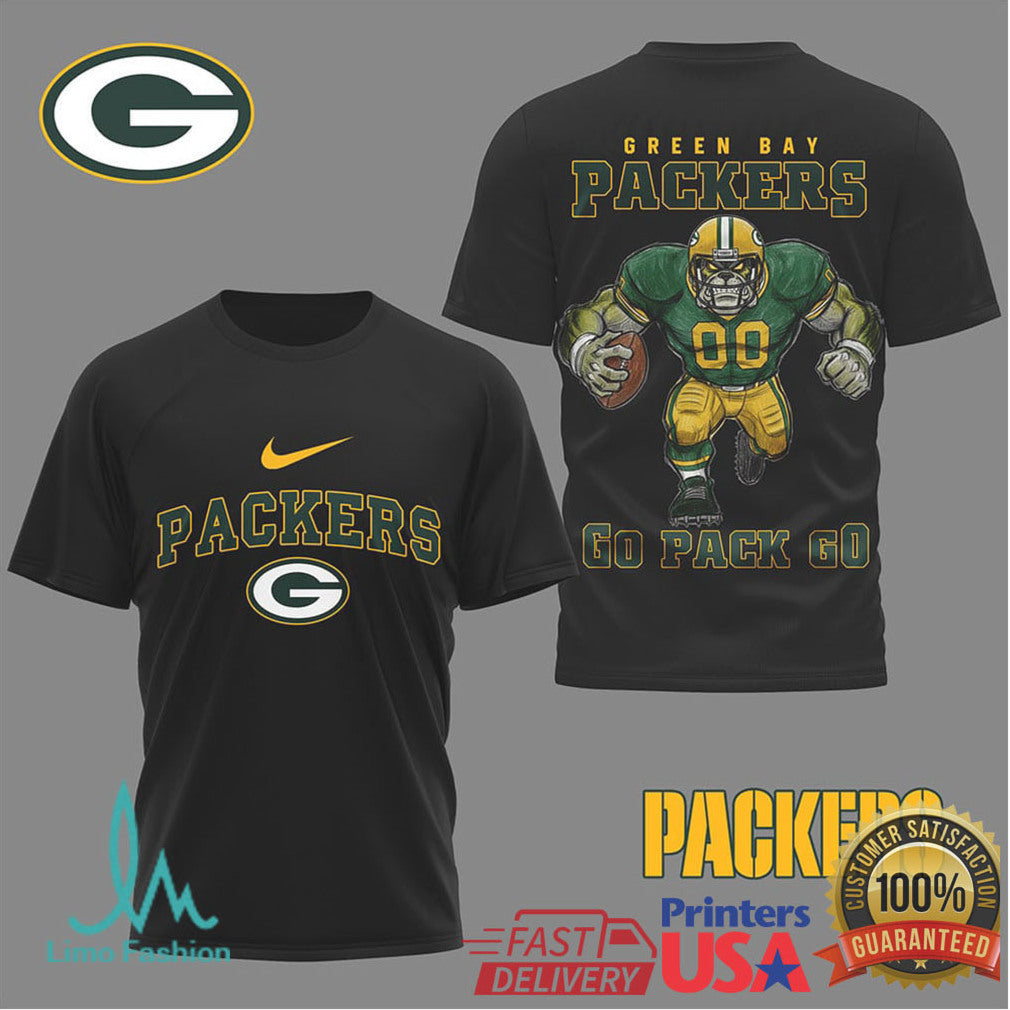 Green Bay Packers Go Pack Go Beast Mascot T Shirt - Limotees LLC