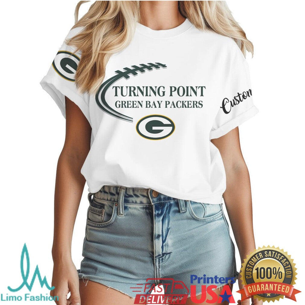 Green Bay Packers Go Packers Custom Graphic White T Shirt - Limotees LLC